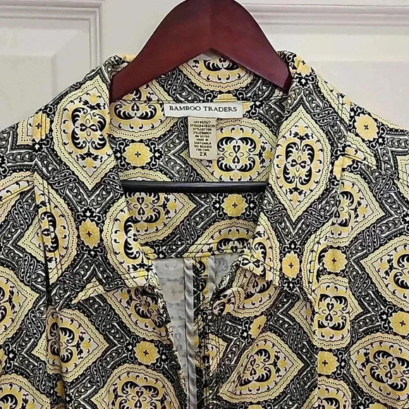 Bamboo Traders Paisley Whimsical Black Yellow Bohemian Plus Jacket Sz 2X - Picture 2 of 7